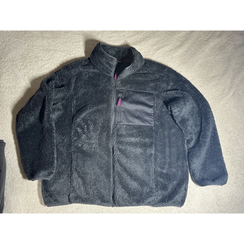 Columbia Women's Gray Plush Full Zip Fleece with Purple Detail Size XXL